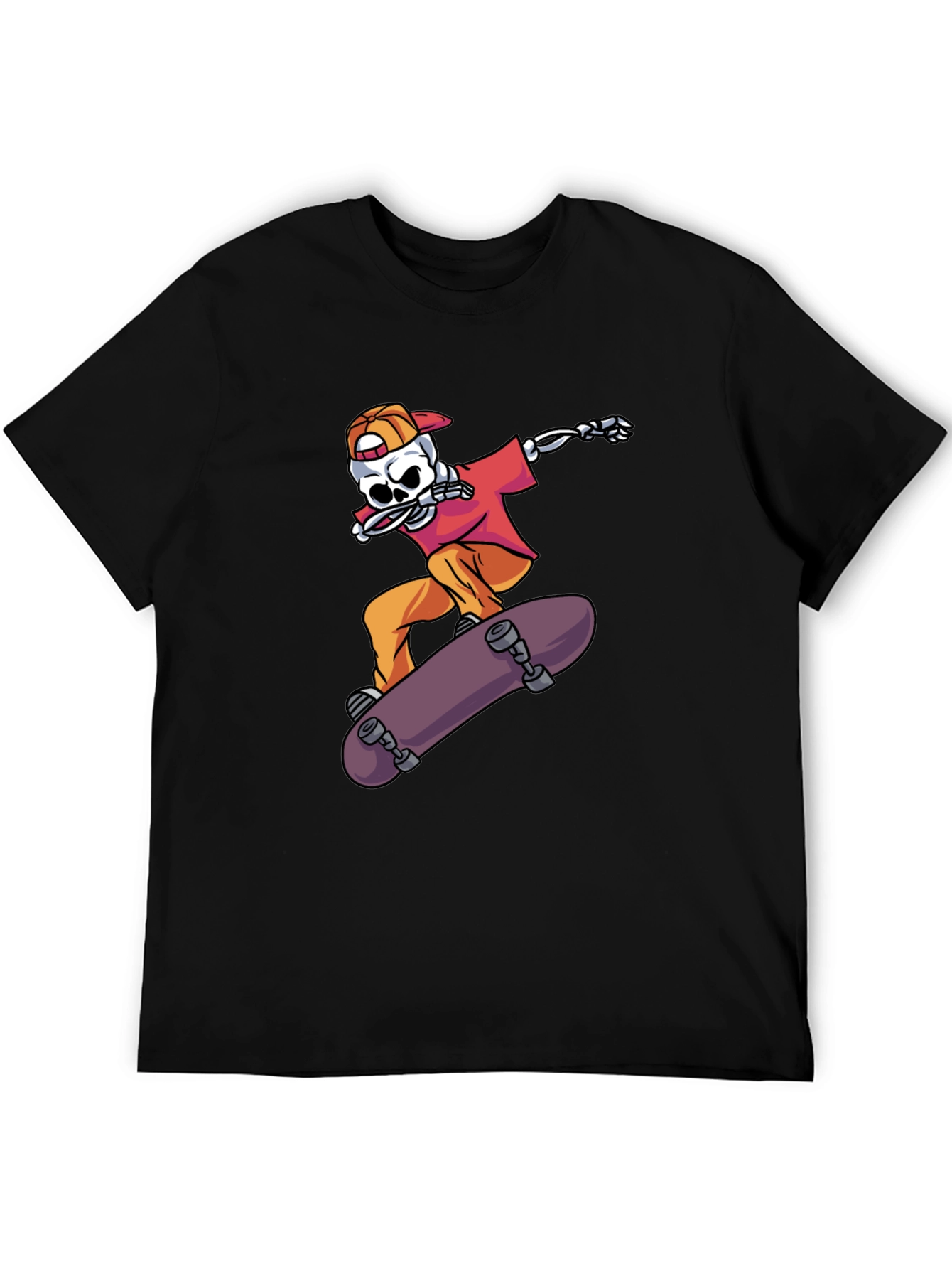 Skateboarding Skeleton Graphic Tee - Cool & Edgy Style
