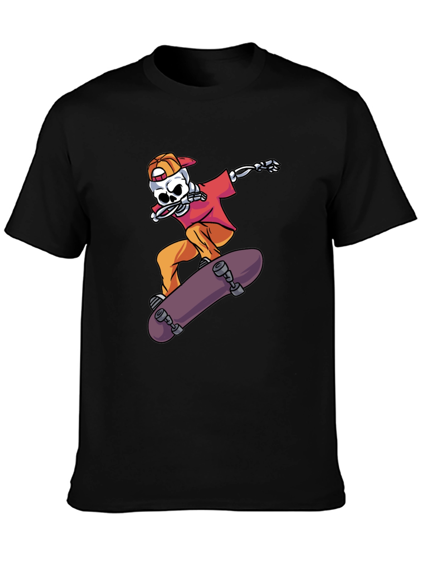 Skateboarding Skeleton Graphic Tee - Cool & Edgy Style