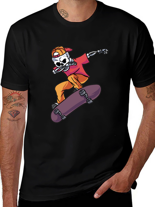 Skateboarding Skeleton Graphic Tee - Cool & Edgy Style
