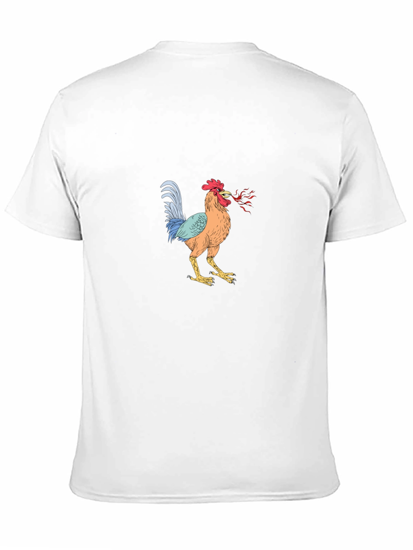 Mens Black T-Shirt with Rooster Graphic