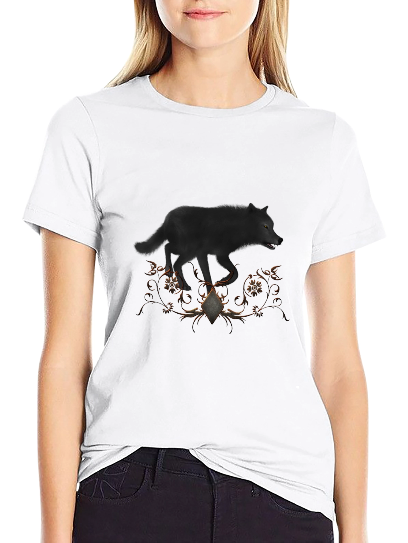 Black Wolf Graphic Tee - Unique Design Shirt
