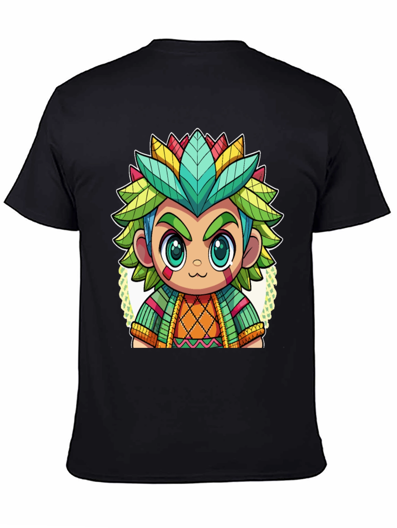 Cartoon Aztec Warrior Graphic Tee