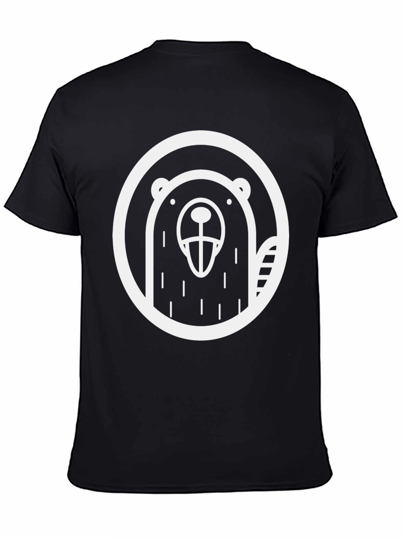 Black T-Shirt with Bold Beaver Graphic