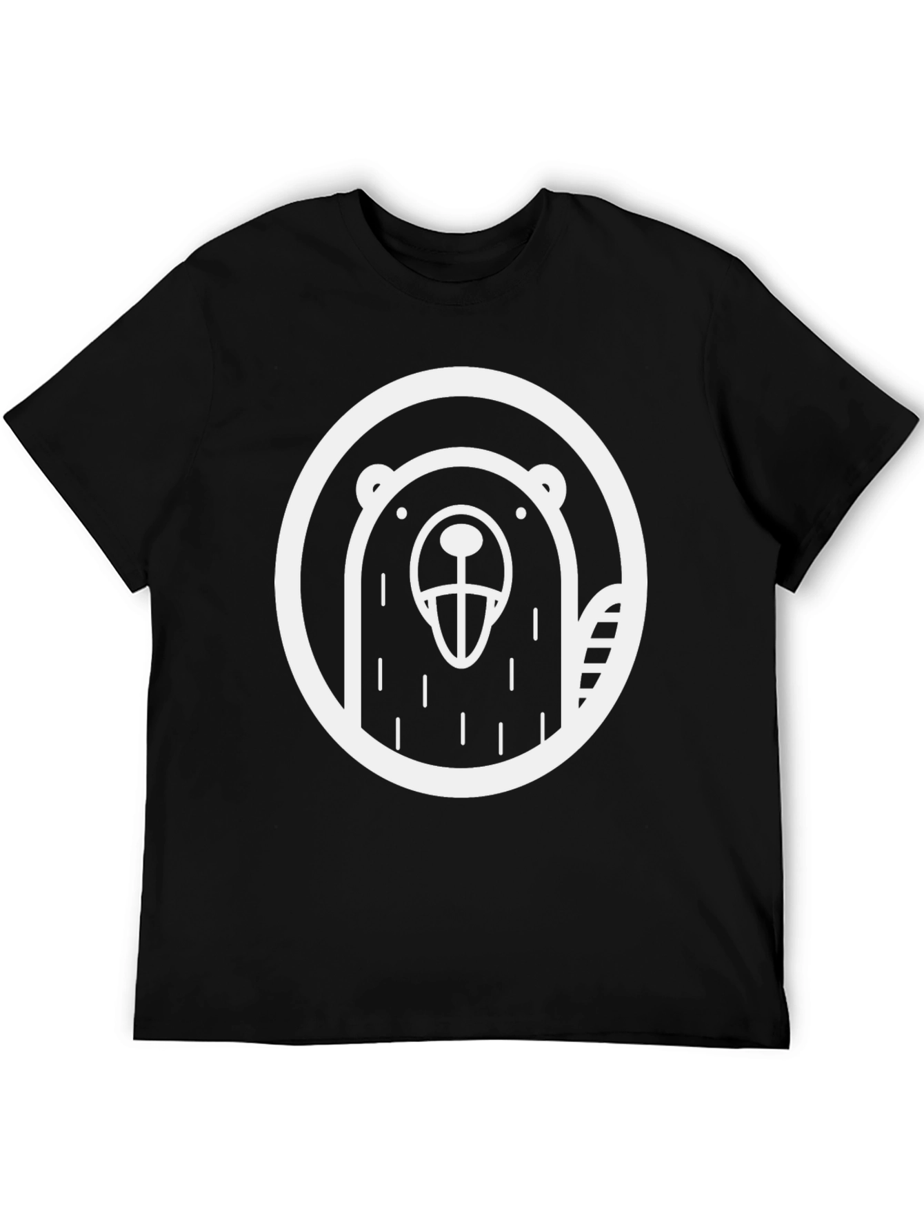 Black T-Shirt with Bold Beaver Graphic