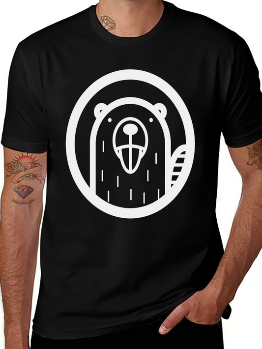 Black T-Shirt with Bold Beaver Graphic