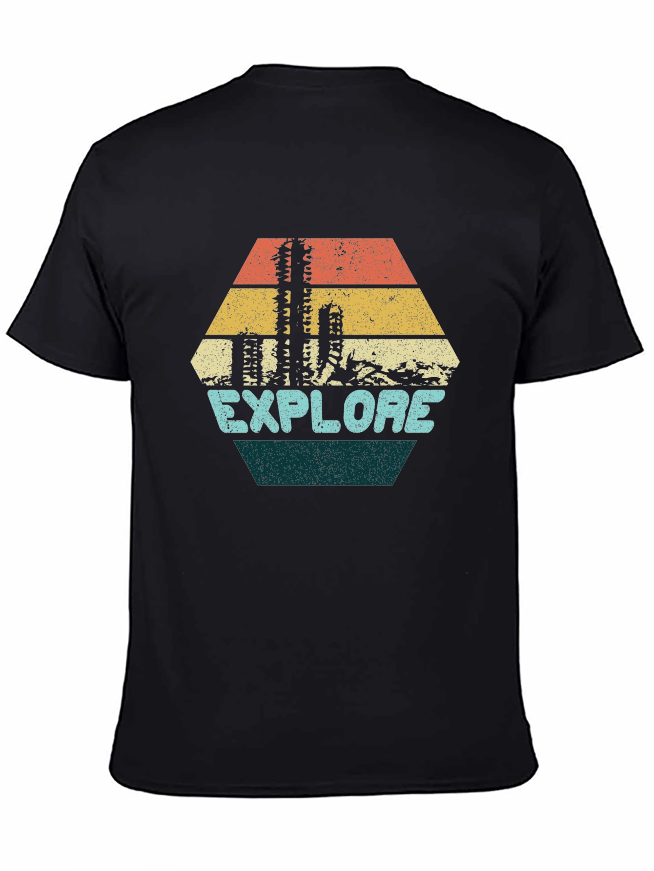 Explore Graphic Tee - Retro Desert Cactus Design