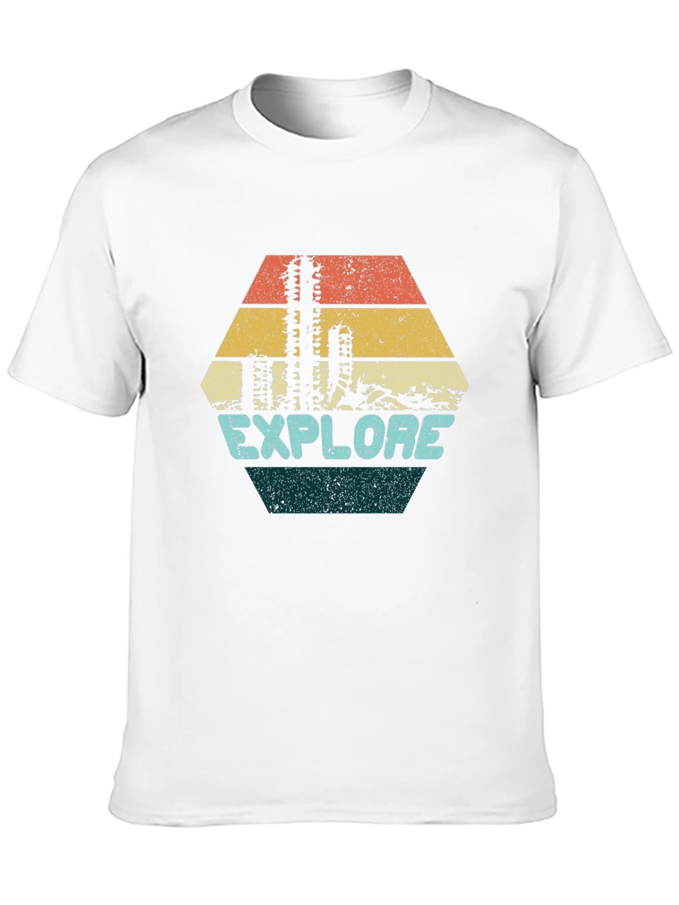 Explore Graphic Tee - Retro Desert Cactus Design