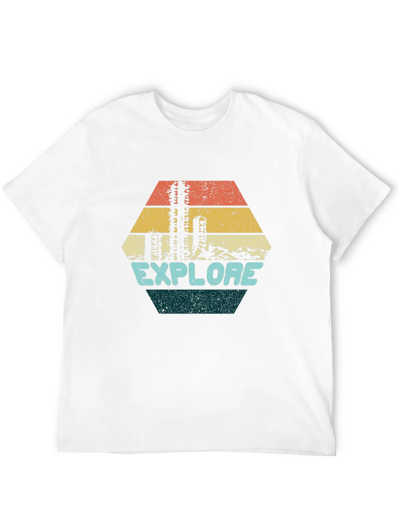 Explore Graphic Tee - Retro Desert Cactus Design