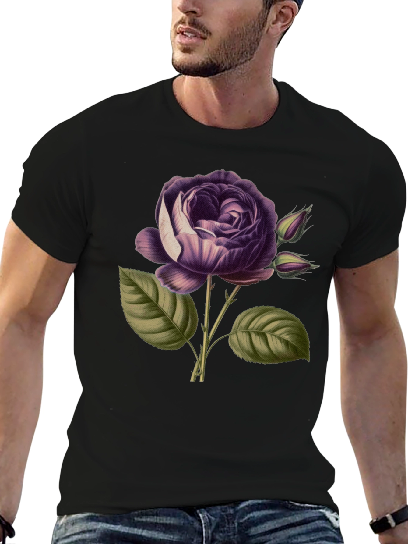 Elegant Rose Graphic Tee - Stylish Floral Design