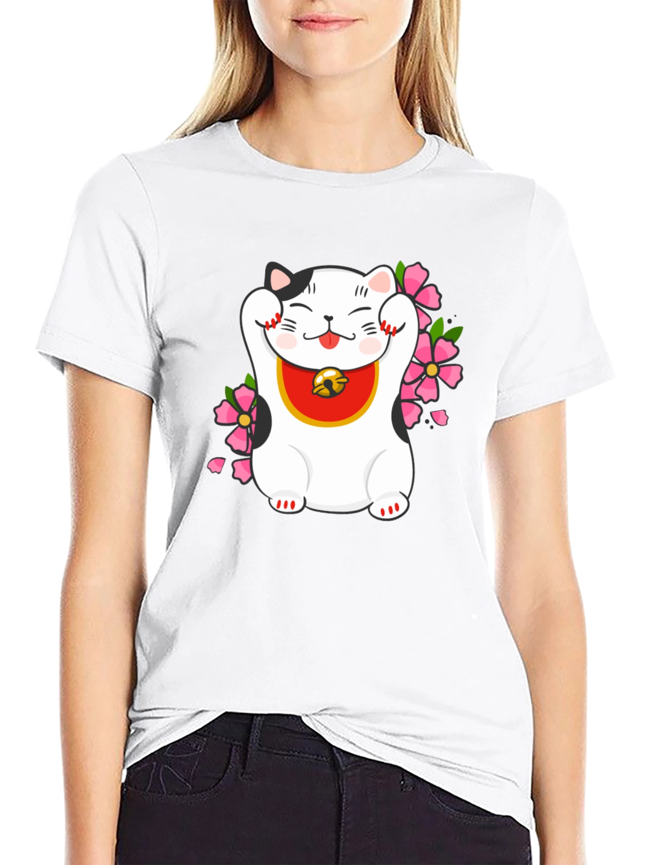 Lucky Cat T-Shirt - Trendy Graphic Tee
