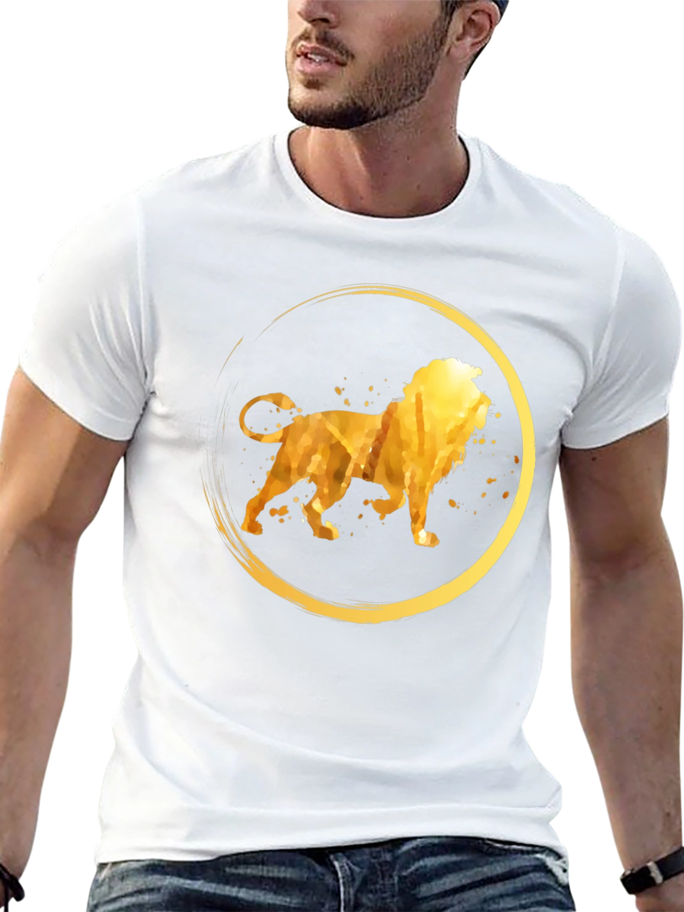 Golden Lion Circle Graphic T-Shirt