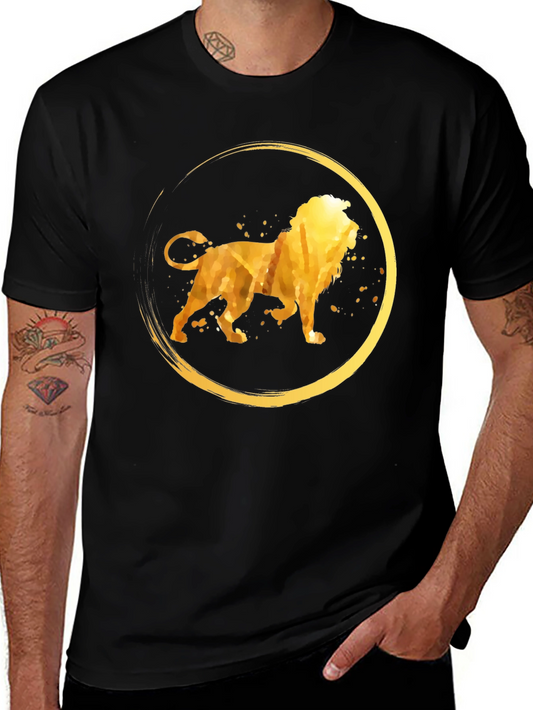 Golden Lion Circle Graphic T-Shirt