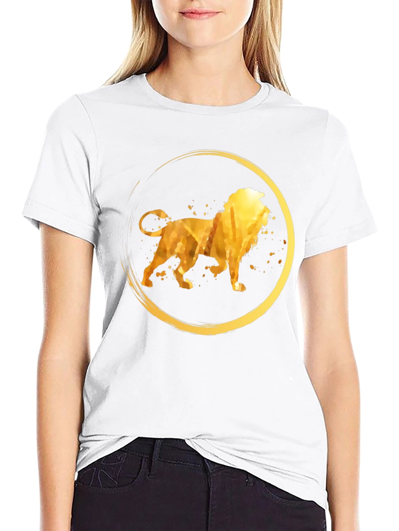 Golden Lion Circle Graphic T-Shirt