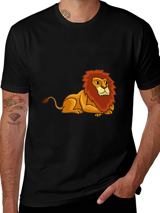 Lion Graphic Tee - Black Cotton Blend