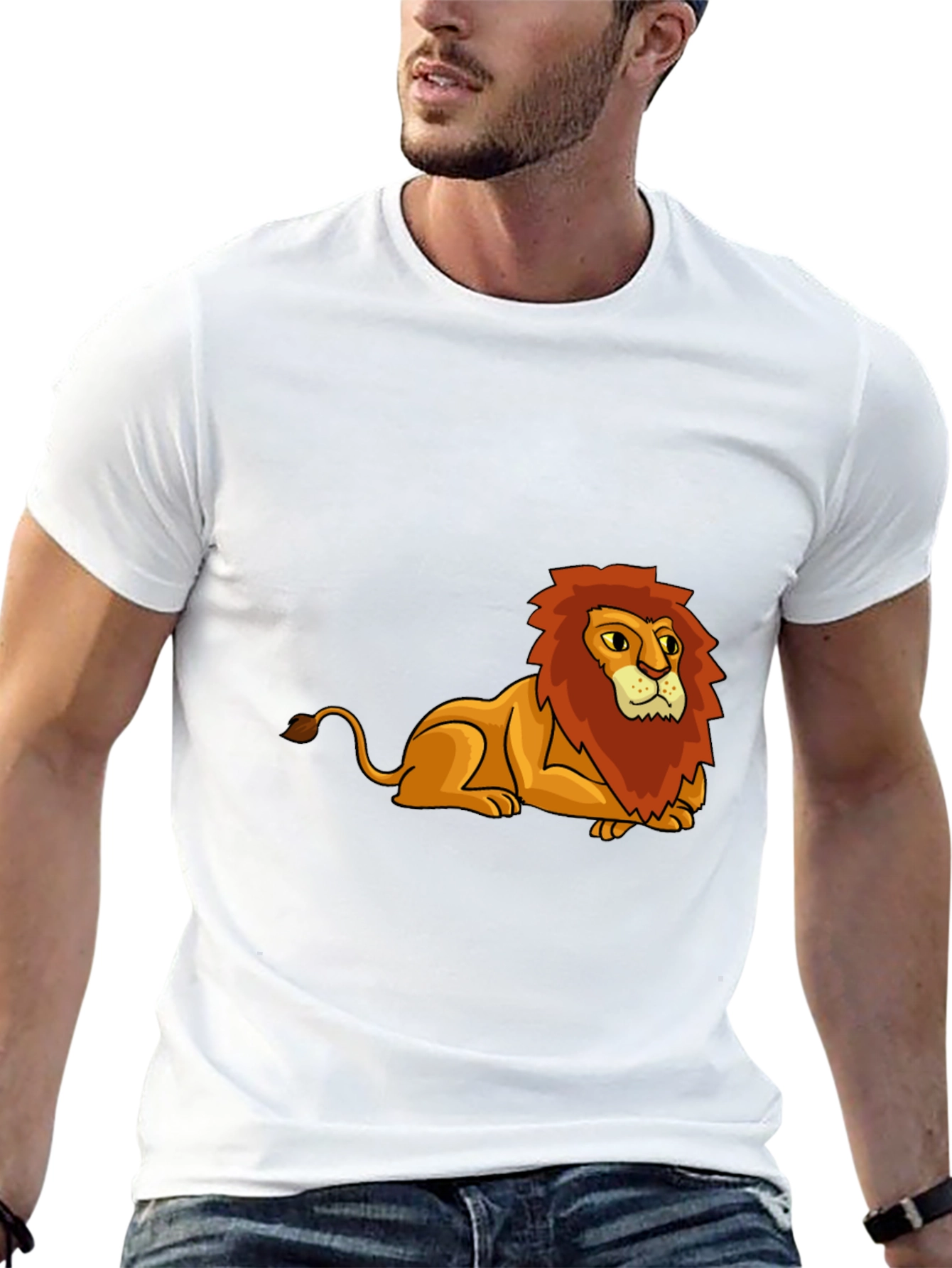 Lion Graphic Tee - Black Cotton Blend