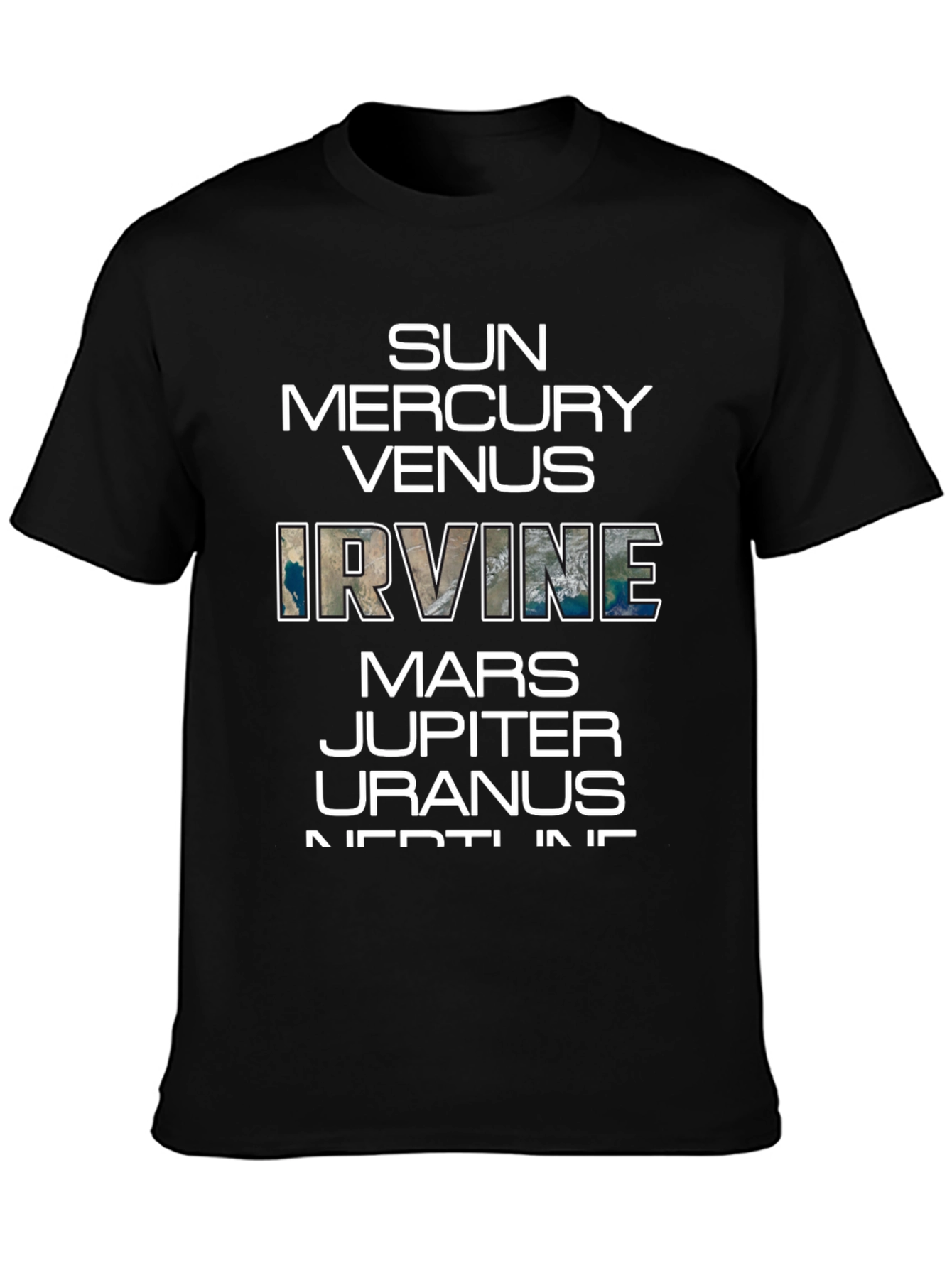 Planets of Irvine T-Shirt - Black Graphic Tee