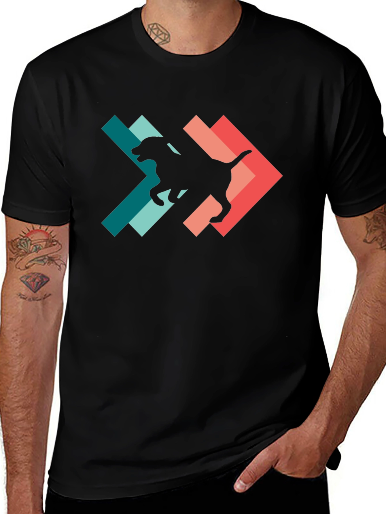 Retro Dog Silhouette Graphic Tee