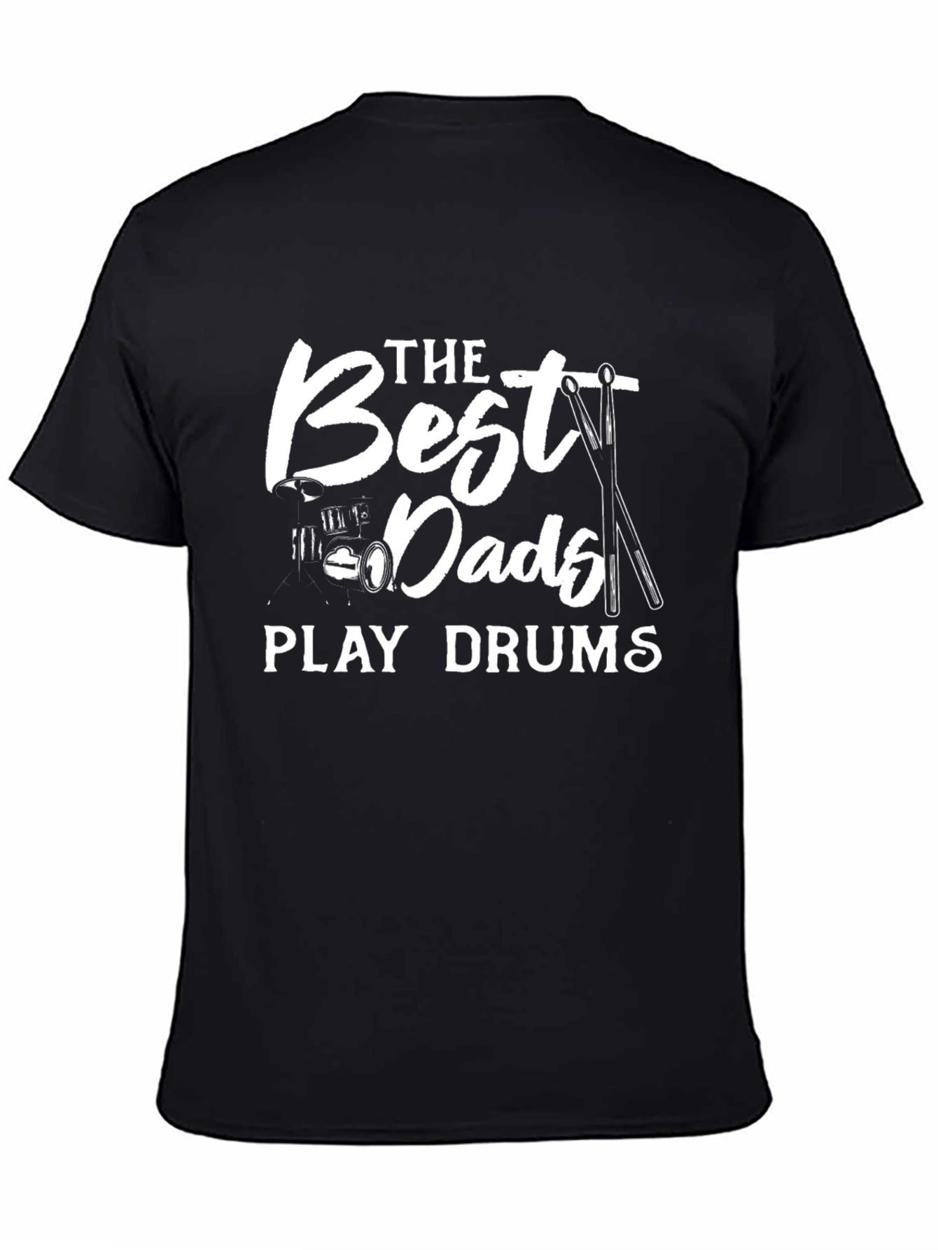 Best Dads Play Drums Black Graphic Tee