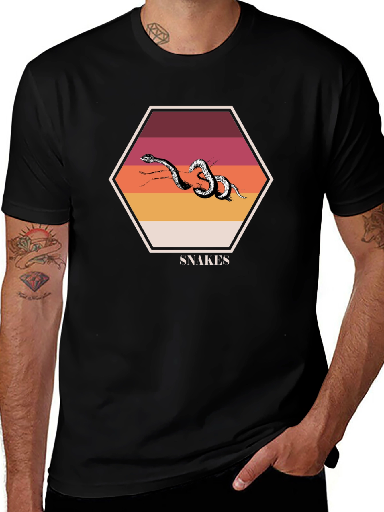 Snakes Graphic T-Shirt Retro Style Design