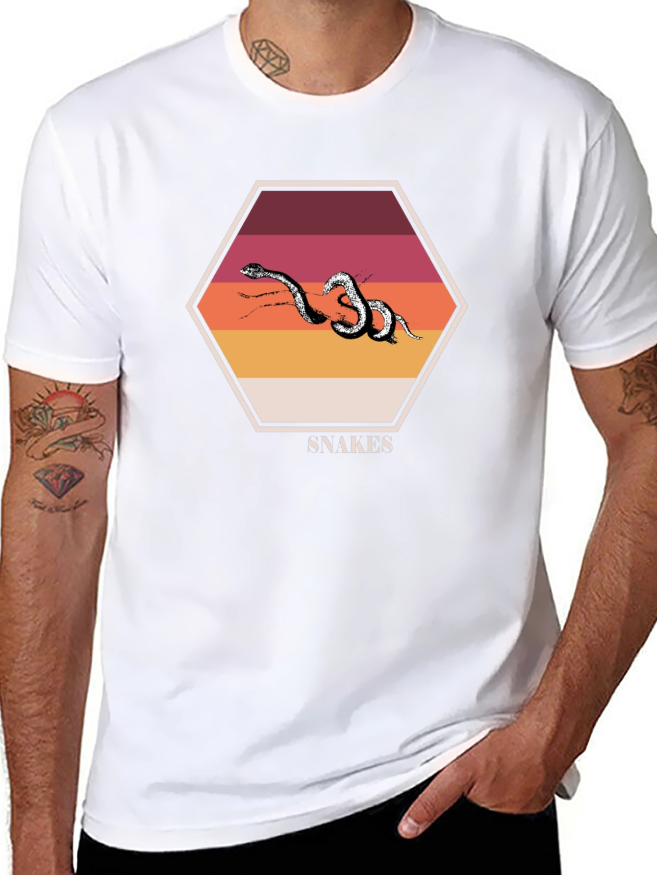 Snakes Graphic T-Shirt Retro Style Design