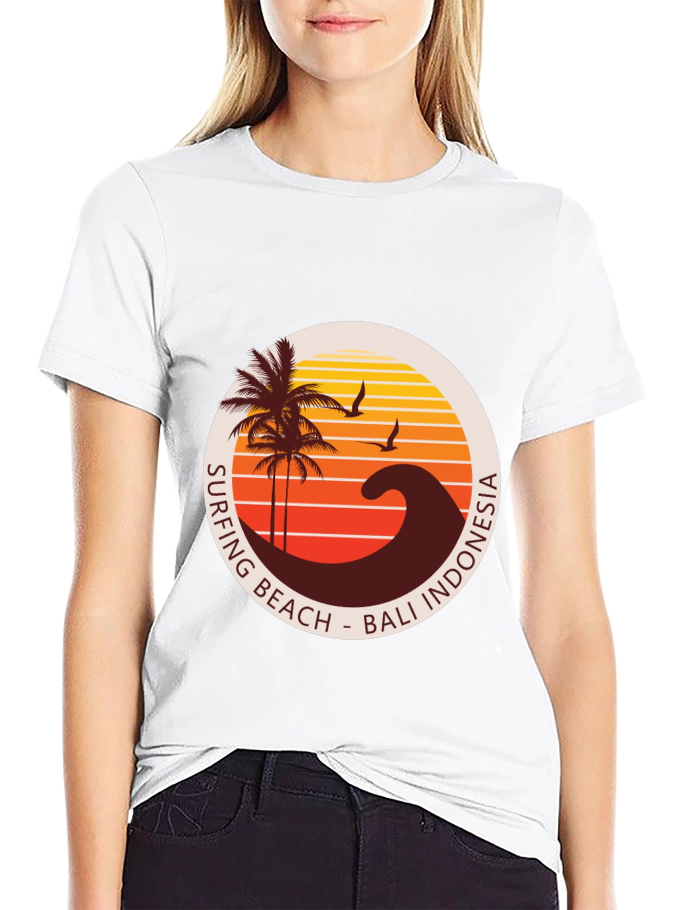 Bali Indonesia Surfing Beach Graphic Tee