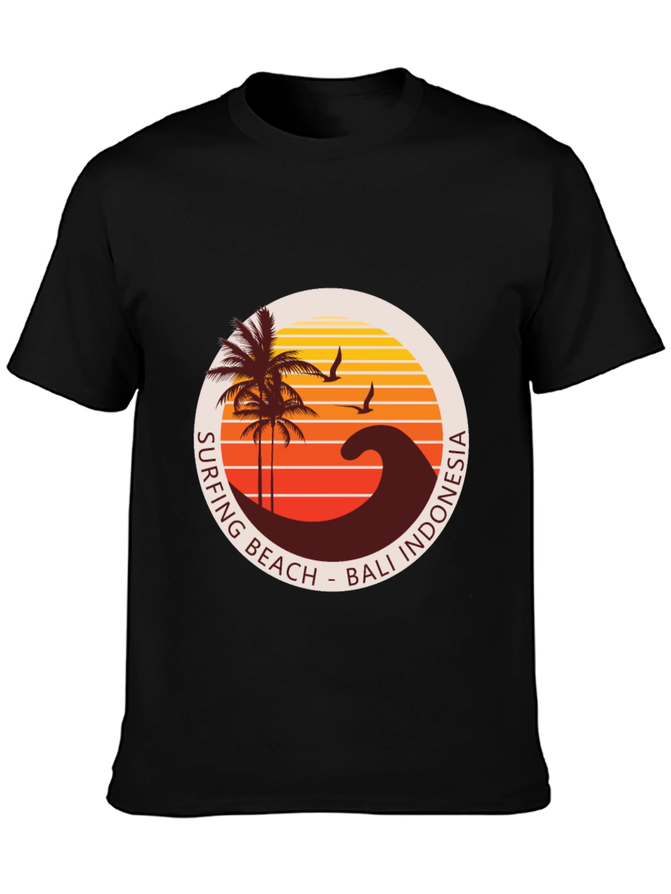 Bali Indonesia Surfing Beach Graphic Tee