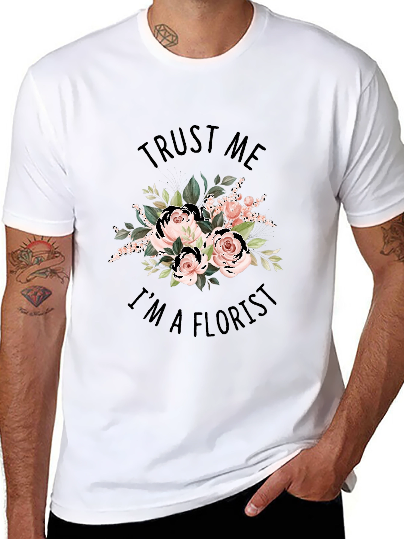 Trust Me Im a Florist Black Graphic T-Shirt