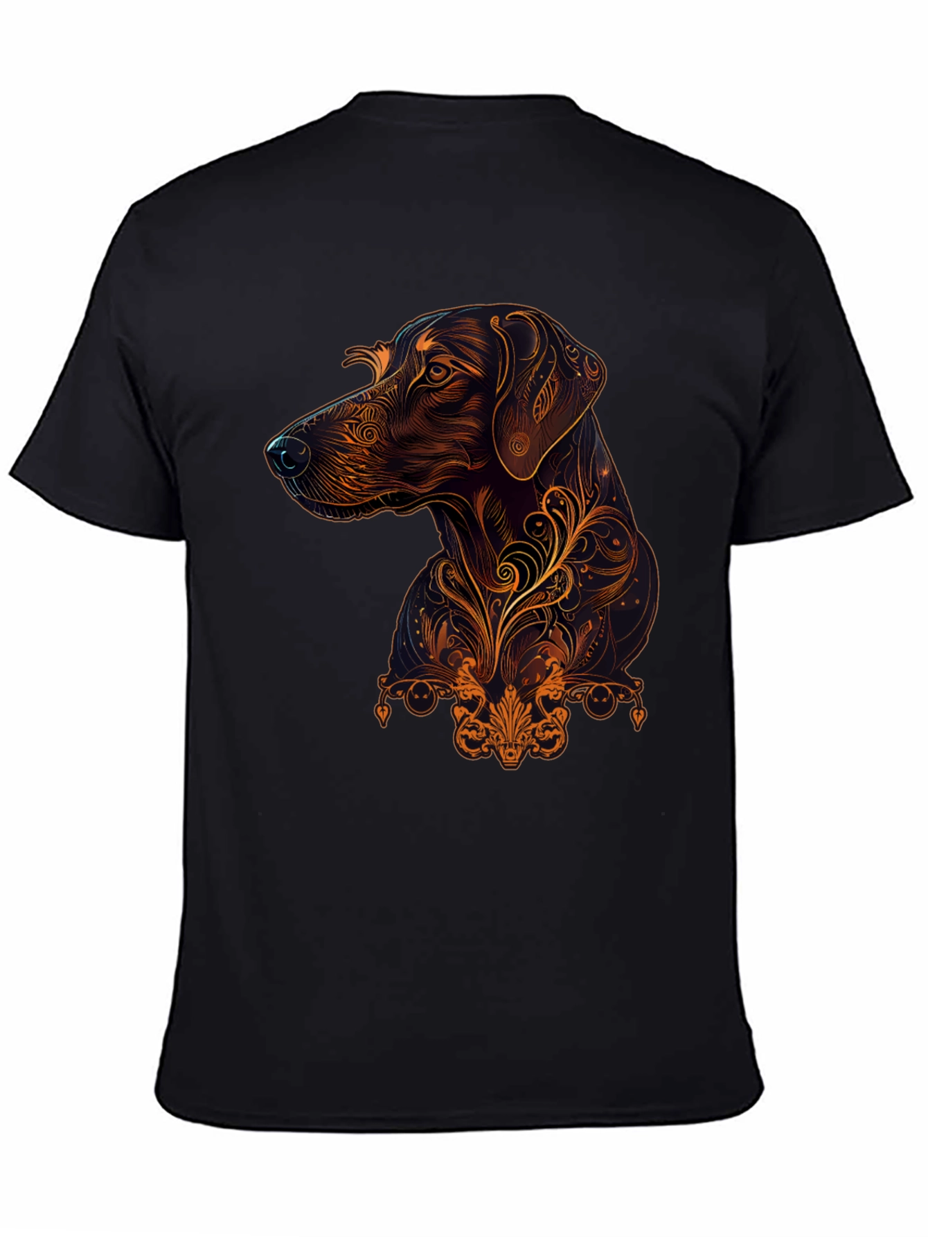 Dog Art Graphic Black T-Shirt