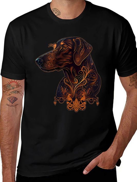 Dog Art Graphic Black T-Shirt