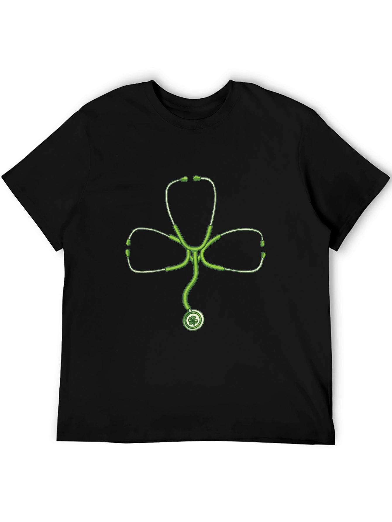 Stethoscope Shamrock Black T-Shirt