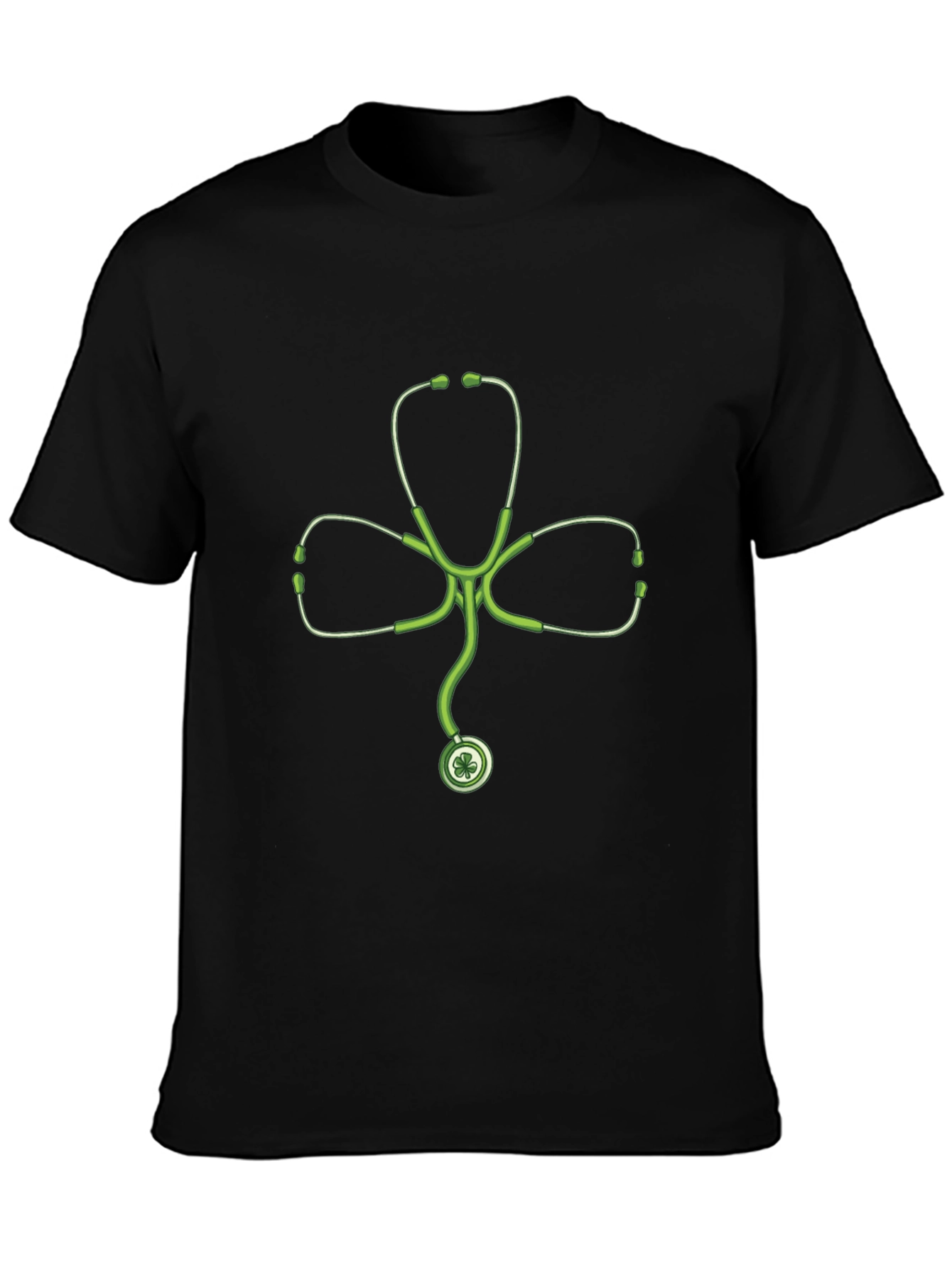 Stethoscope Shamrock Black T-Shirt