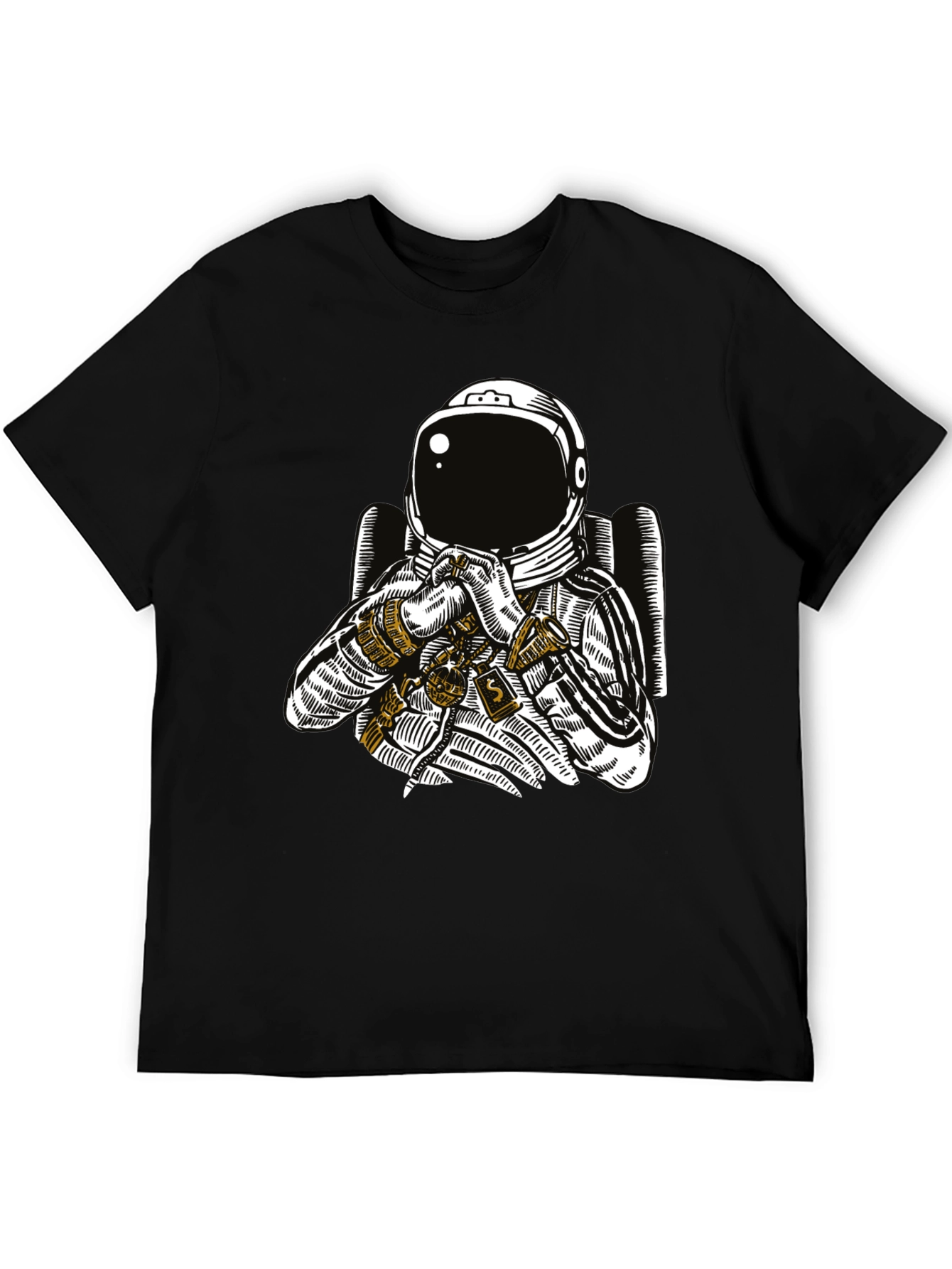 Astronaut Graphic Tee - Black Cotton T-Shirt