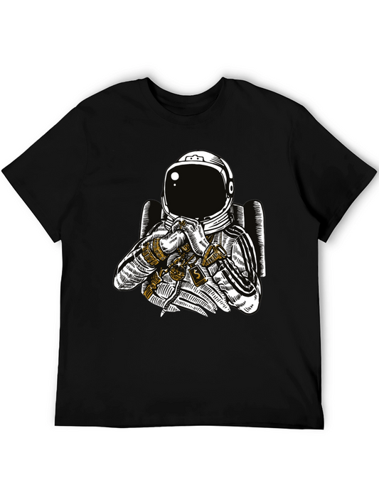 Astronaut Graphic Tee - Black Cotton T-Shirt
