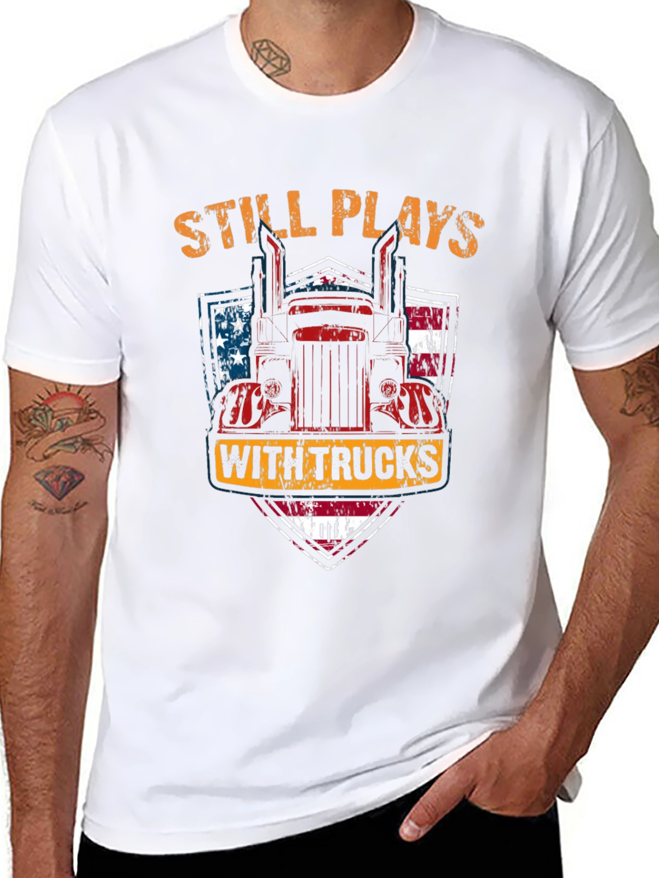 Still Plays with Trucks Mens T-Shirt