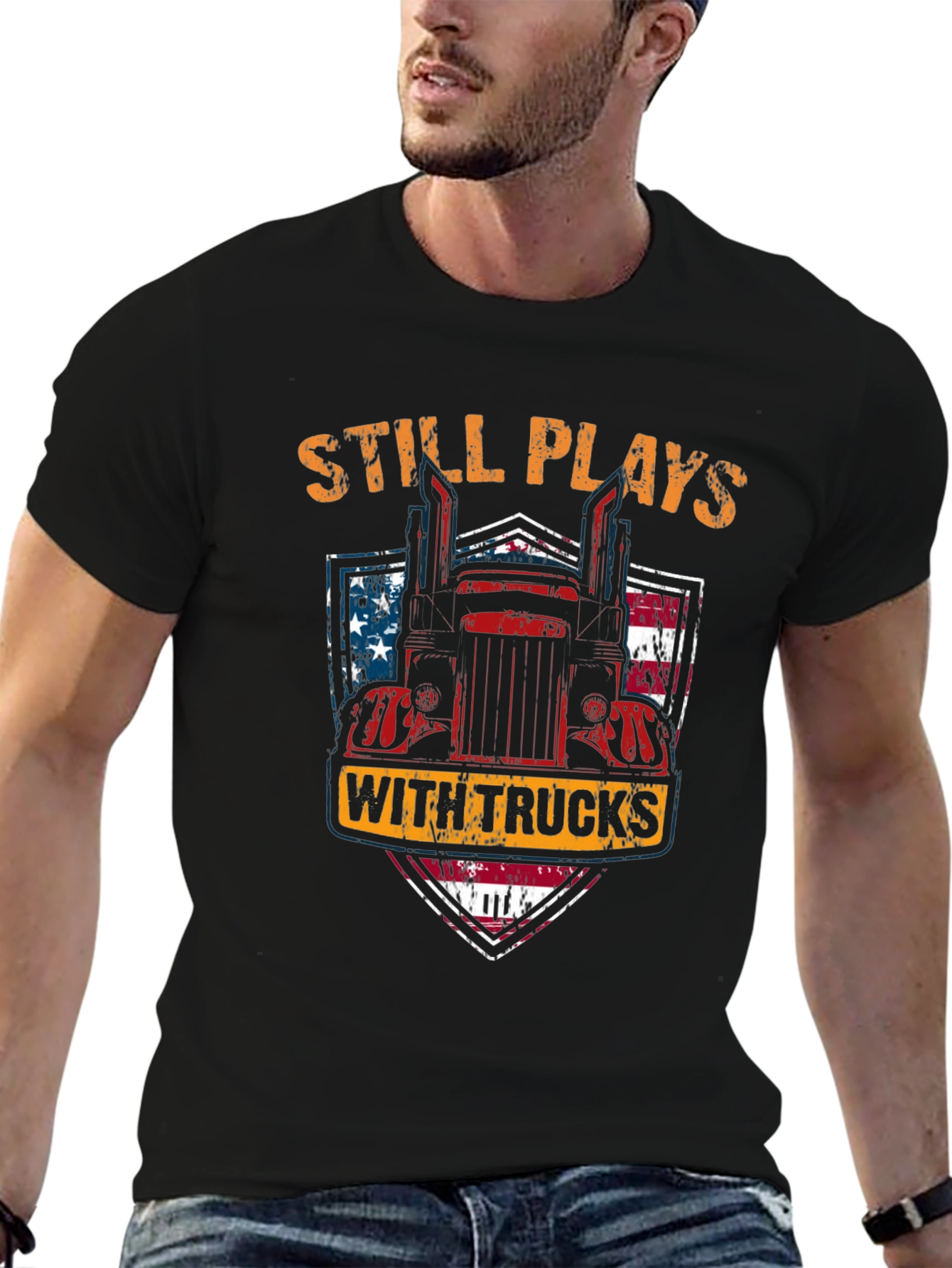 Still Plays with Trucks Mens T-Shirt