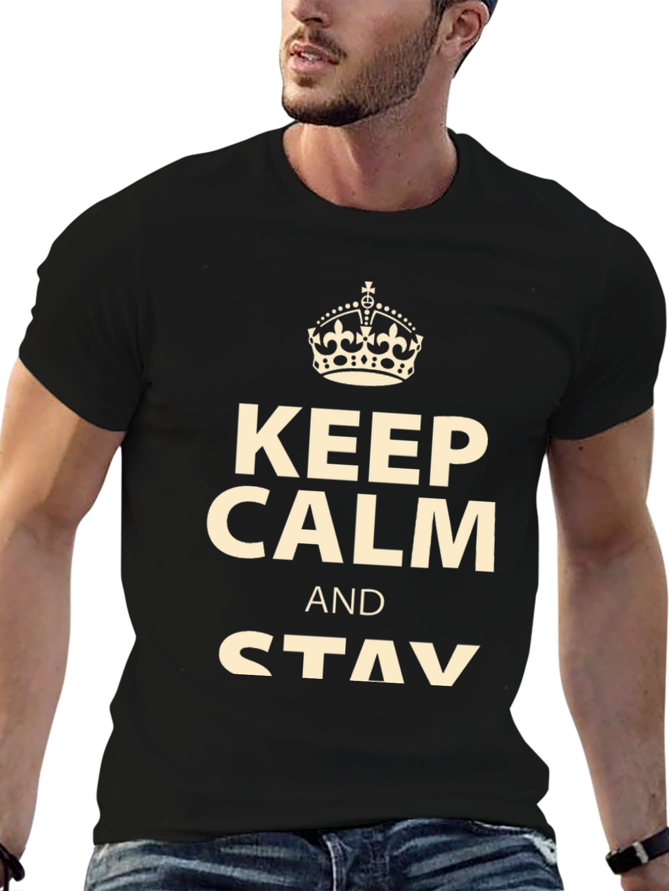 Keep Calm and Stay T-Shirt - Mens Graphic Tee