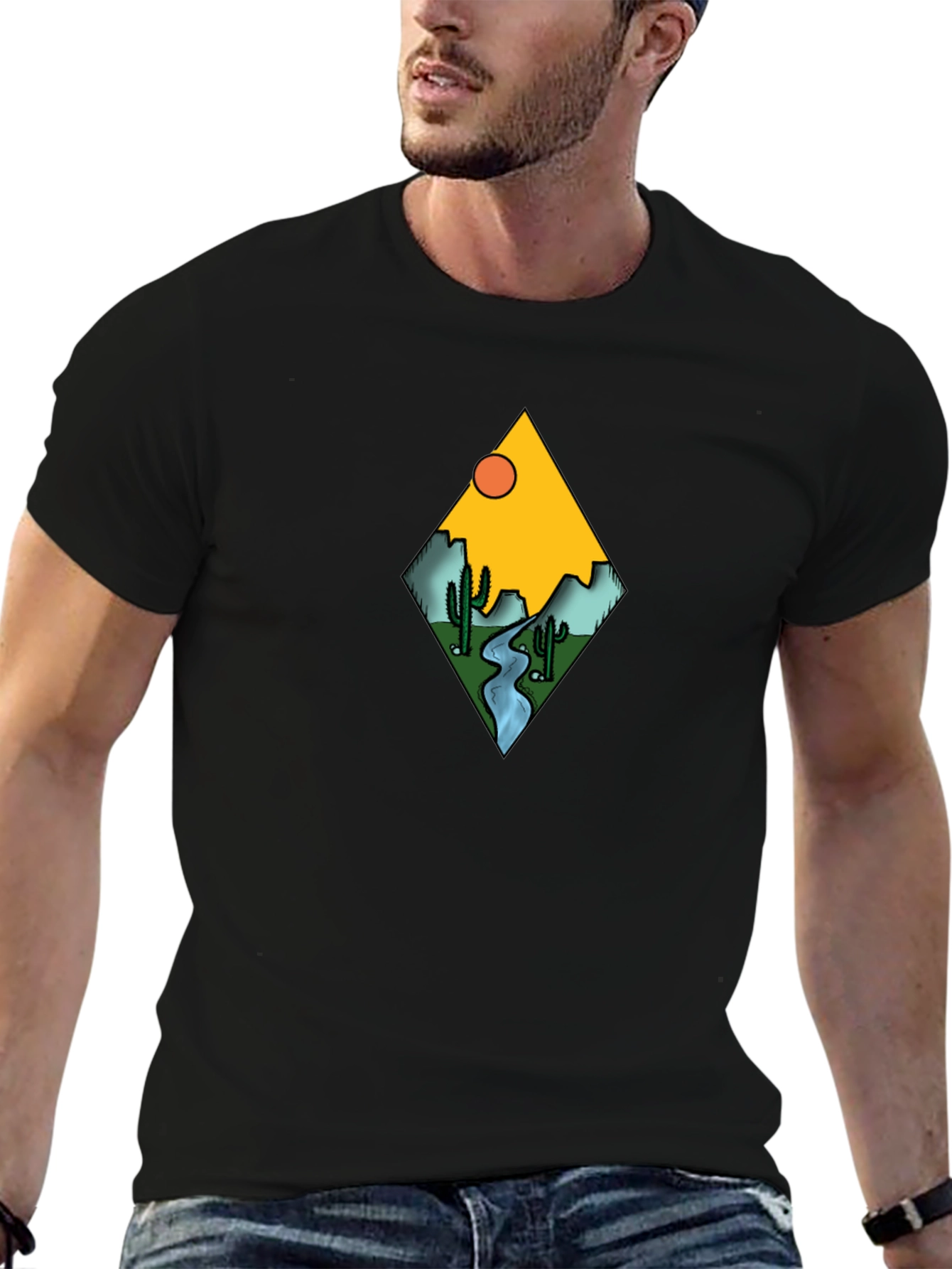 Desert River Graphic Tee - Black T-Shirt