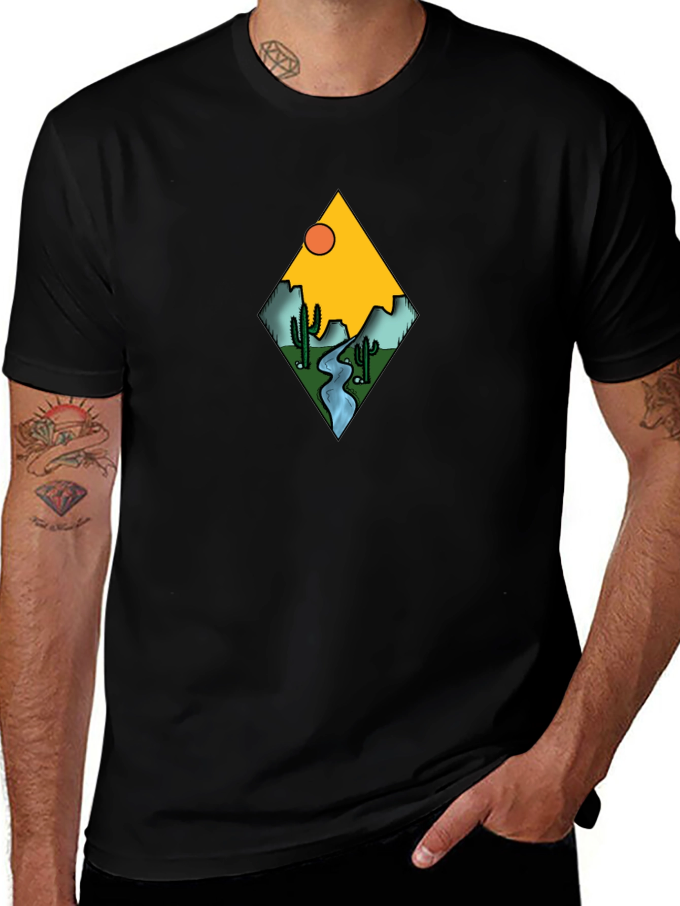 Desert River Graphic Tee - Black T-Shirt