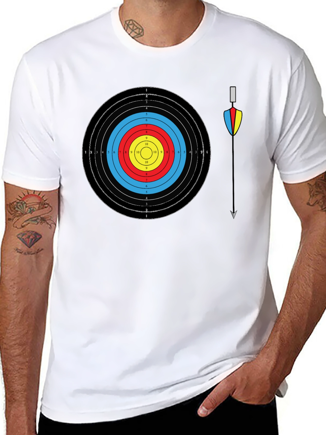 Archery Target T-Shirt - Bullseye Arrow Design
