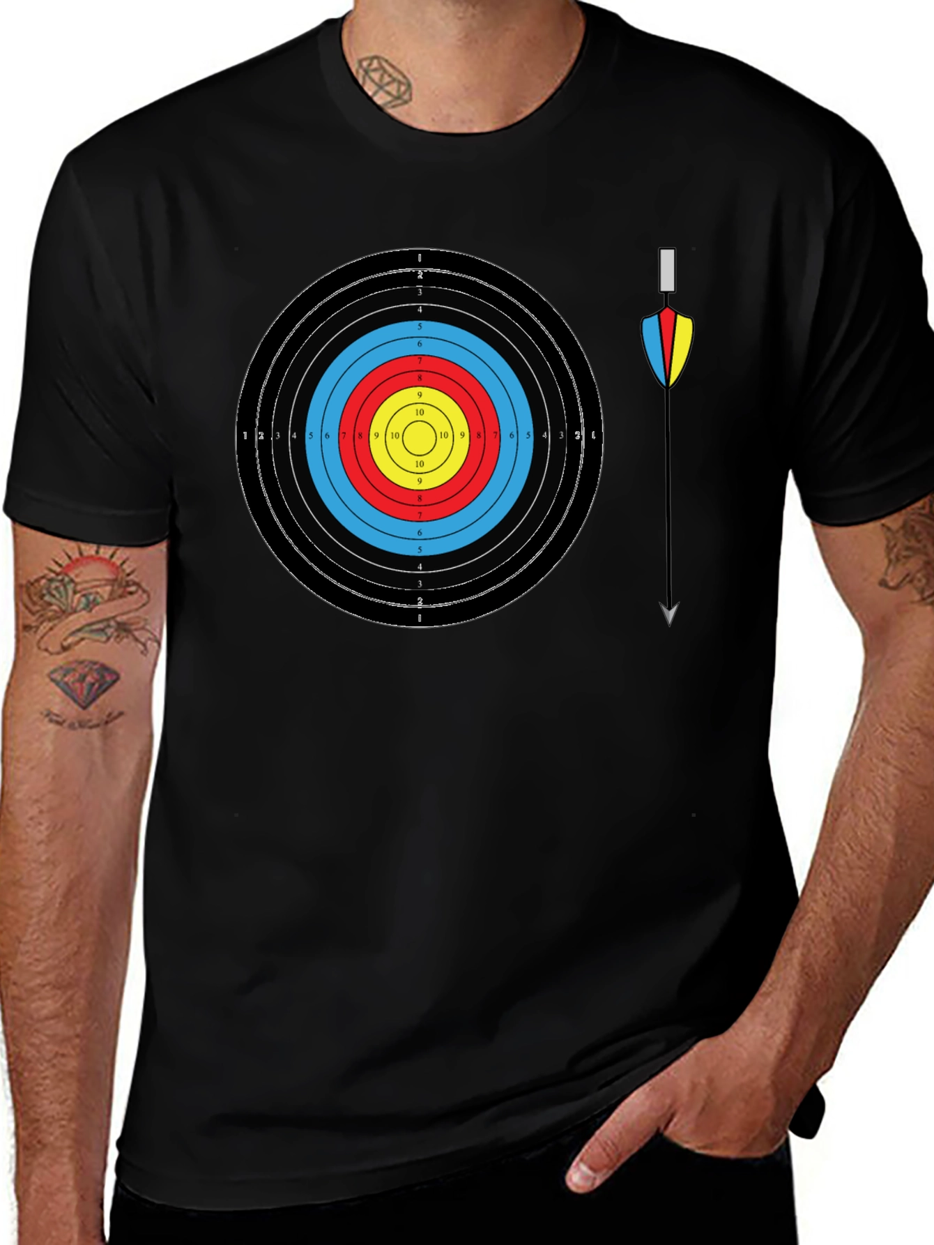 Archery Target T-Shirt - Bullseye Arrow Design