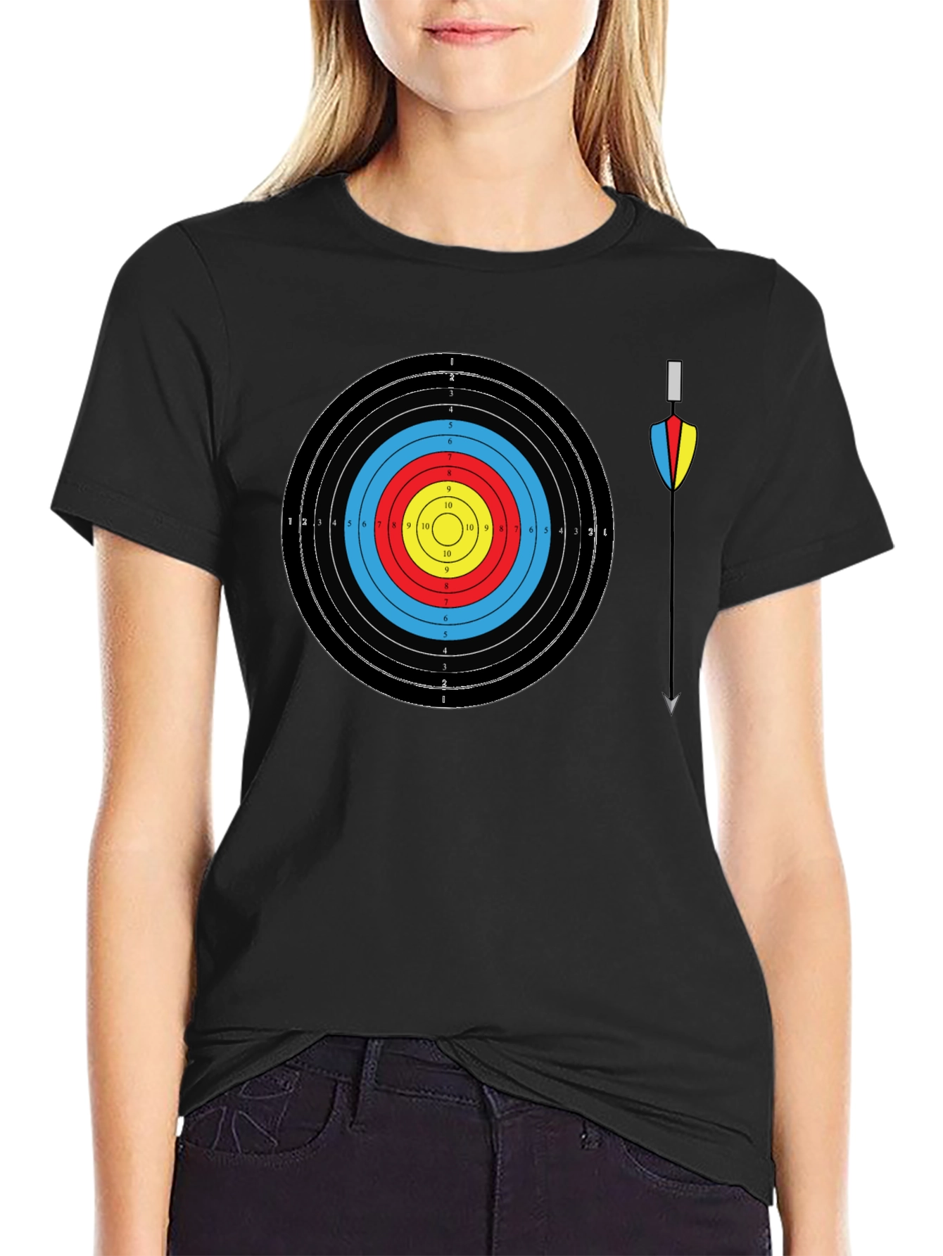 Archery Target T-Shirt - Bullseye Arrow Design