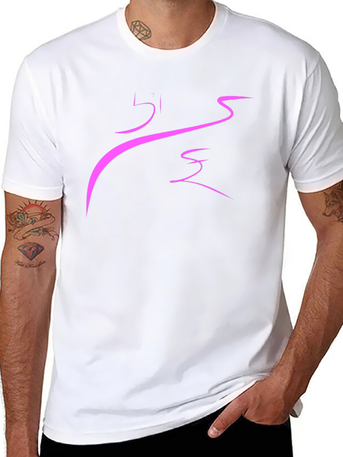 Abstract Pink Design Black T-Shirt
