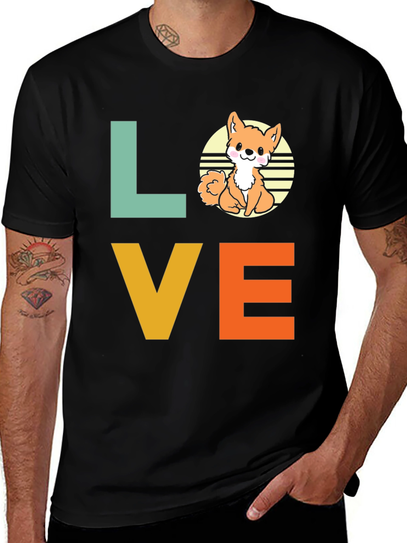 Cute Corgi Dog Love Graphic T-Shirt