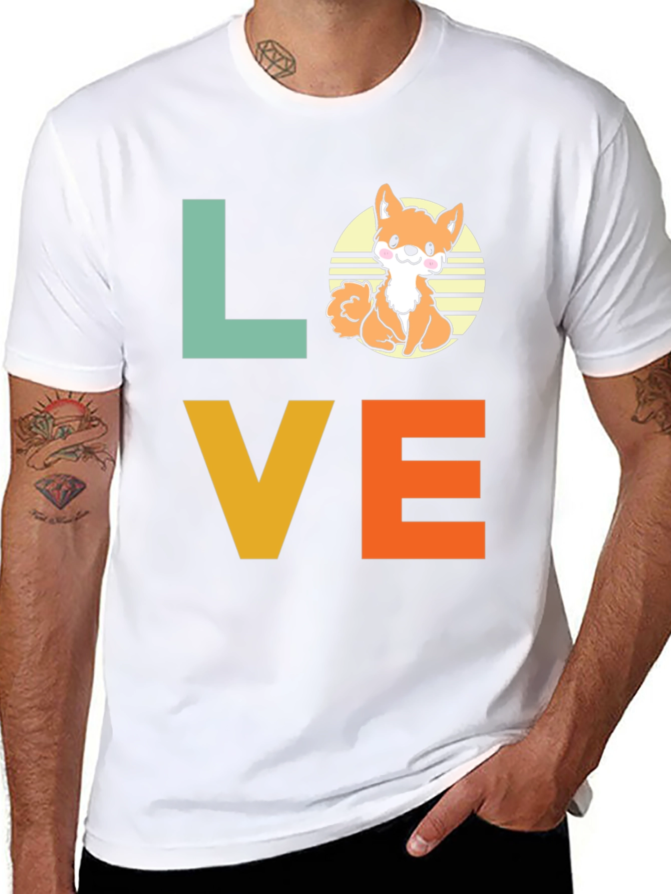 Cute Corgi Dog Love Graphic T-Shirt