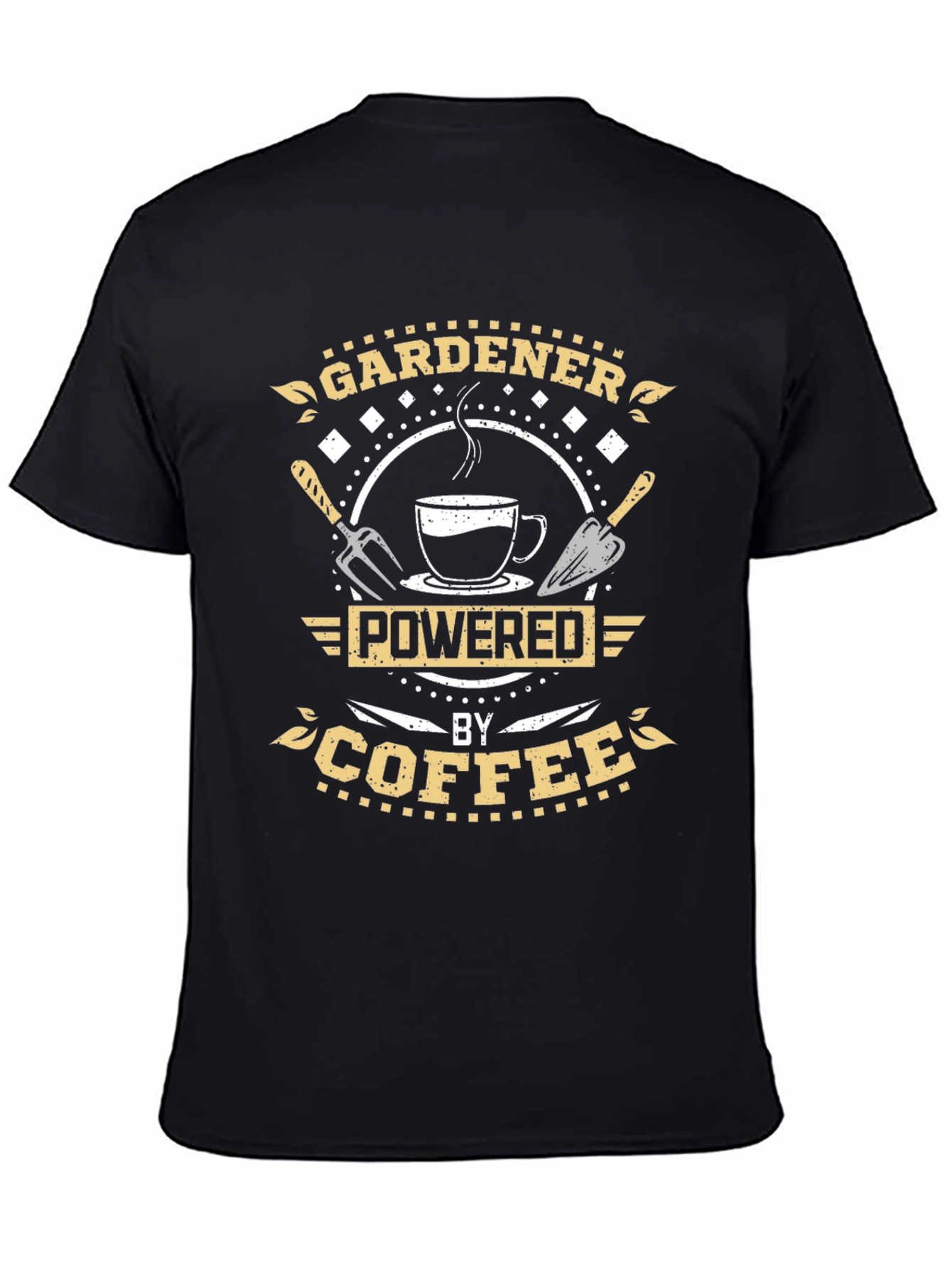 Gardener Powered by Coffee Black T-Shirt