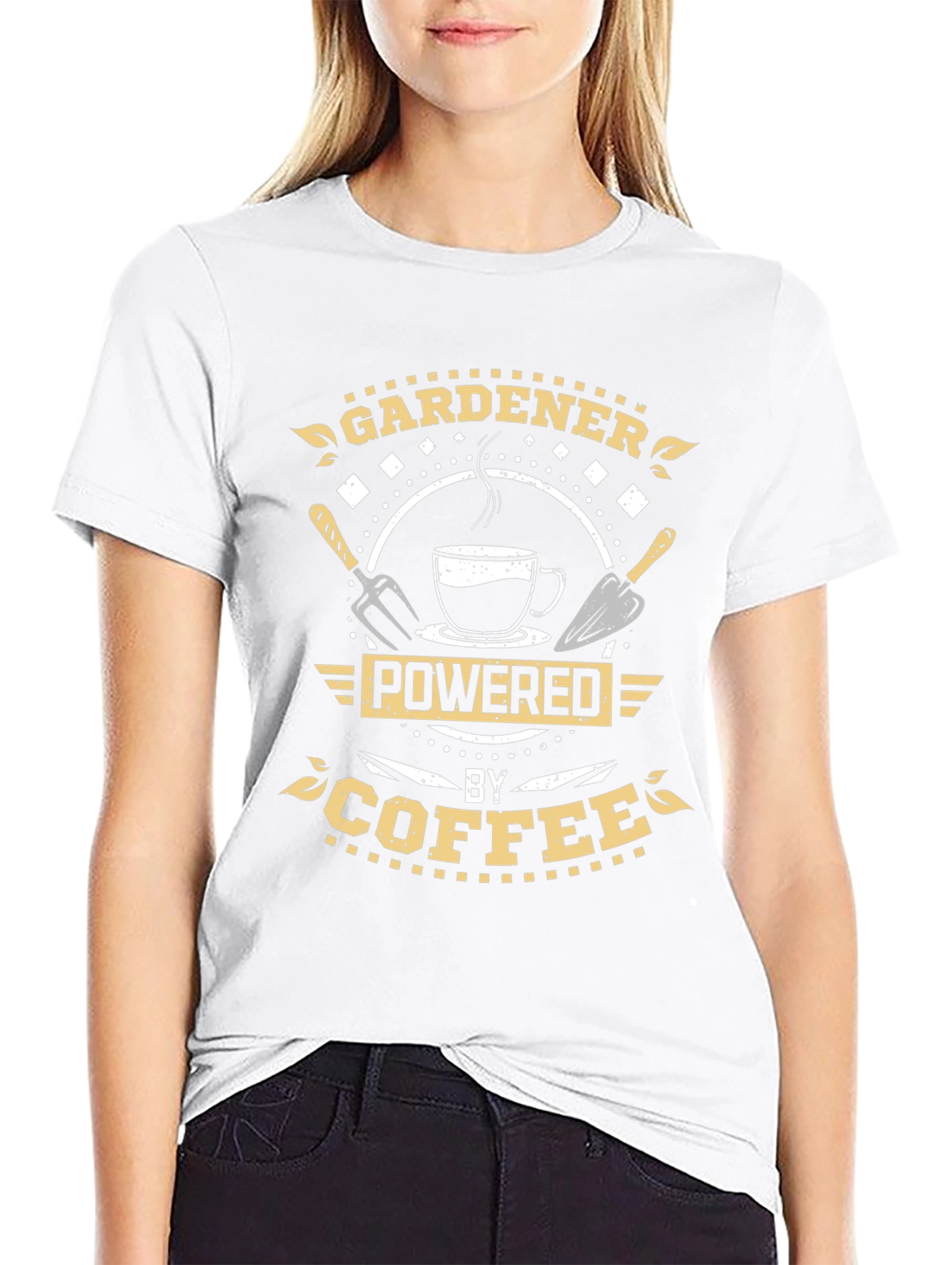 Gardener Powered by Coffee Black T-Shirt