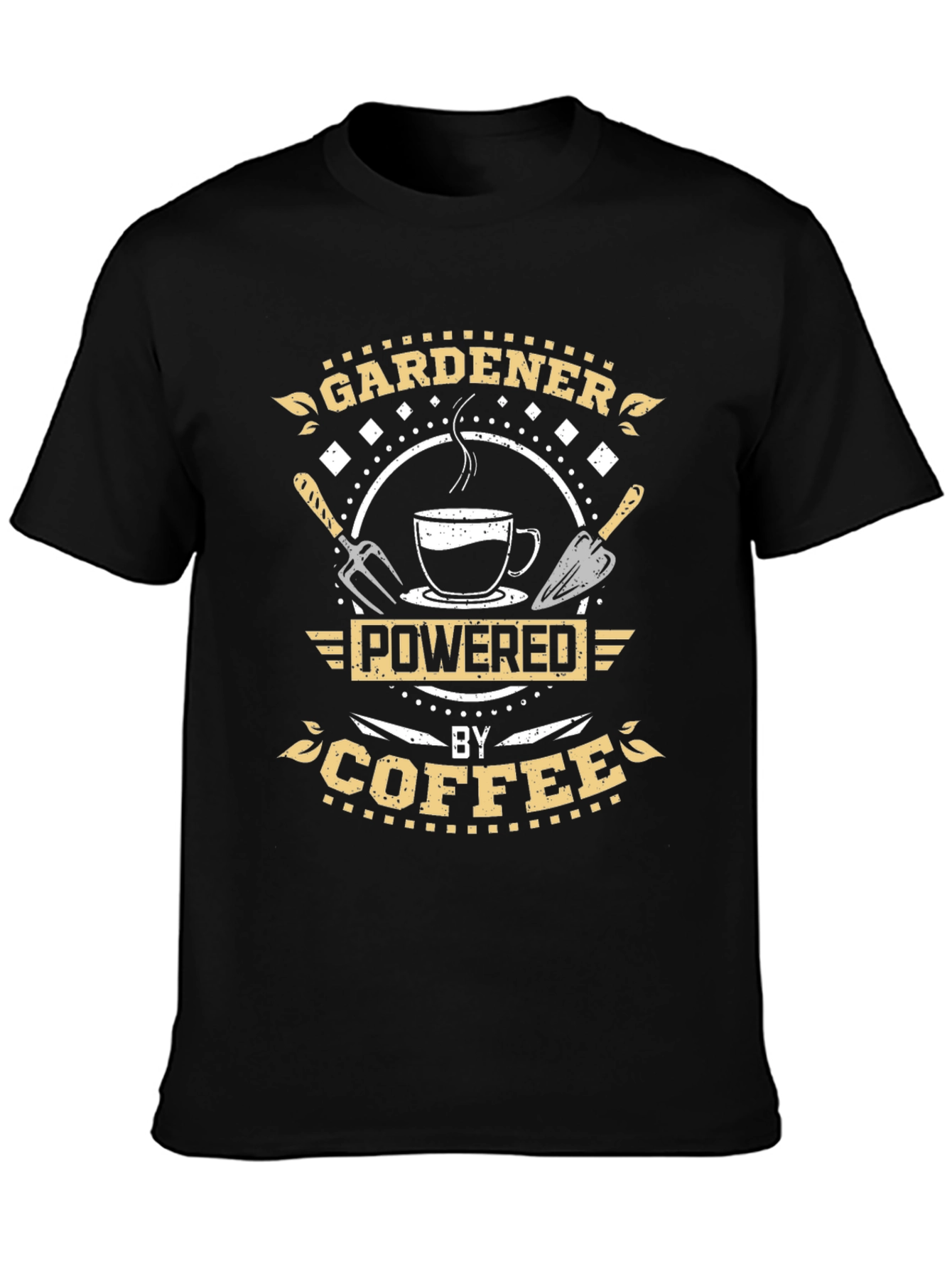 Gardener Powered by Coffee Black T-Shirt