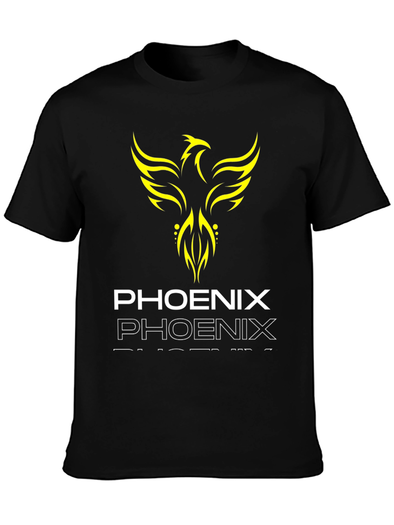 Phoenix Graphic Print Black T-Shirt