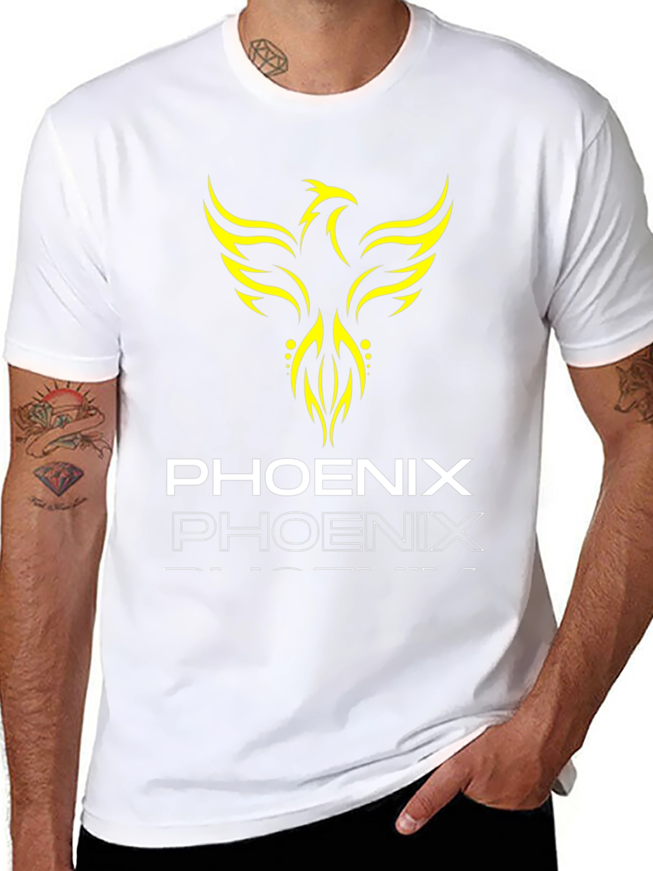 Phoenix Graphic Print Black T-Shirt