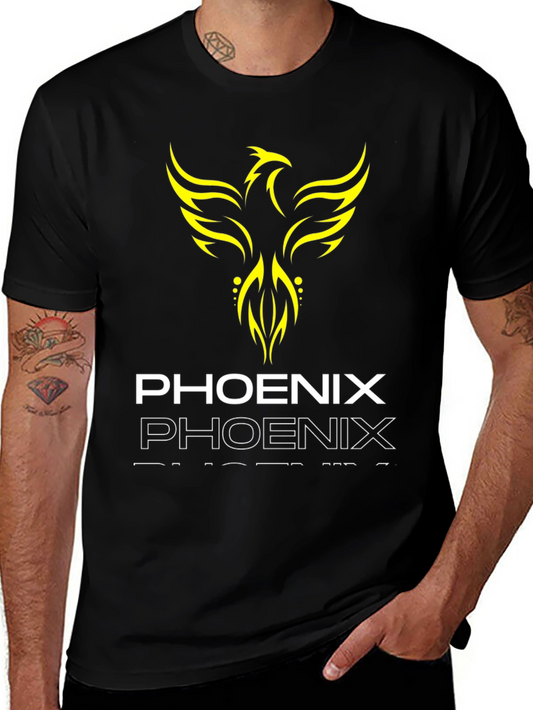 Phoenix Graphic Print Black T-Shirt